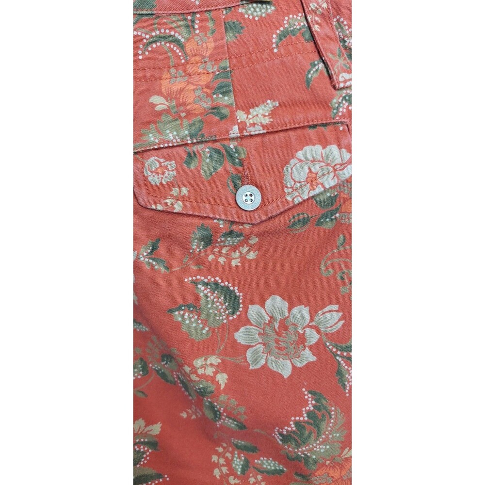 Eddie Bauer Women's Size 10 Petite Skirt Orange Rust Floral - Picture 7 of 13